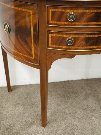 Antique Sheraton Style Inlaid Mahogany Demi-Lune Hall Table