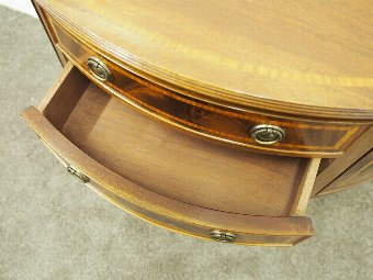 Antique Sheraton Style Inlaid Mahogany Demi-Lune Hall Table