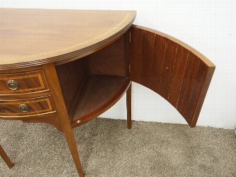 Antique Sheraton Style Inlaid Mahogany Demi-Lune Hall Table