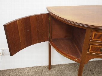 Antique Sheraton Style Inlaid Mahogany Demi-Lune Hall Table