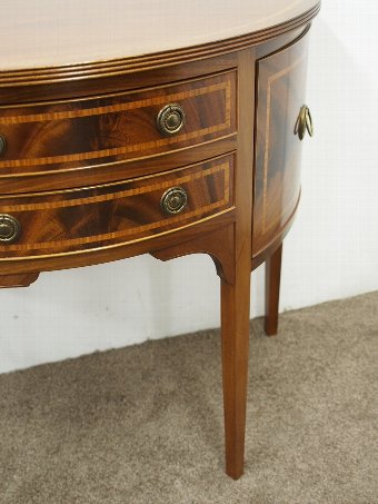 Antique Sheraton Style Inlaid Mahogany Demi-Lune Hall Table