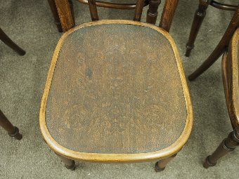 Antique Set of 8 Stained Beech Bentwood Chairs