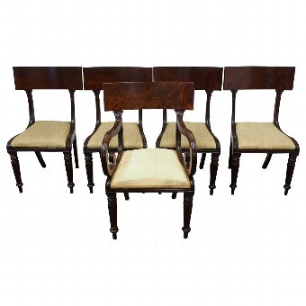 Set of 5 George IV Mahogany Dining Chairs