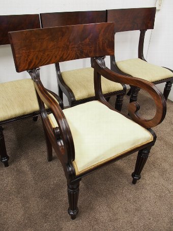 Antique Set of 5 George IV Mahogany Dining Chairs