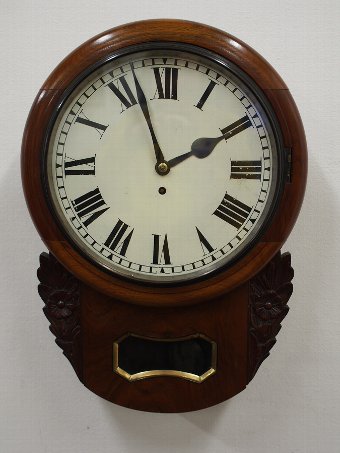 Antique Early Victorian Walnut Wall Clock