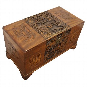 Carved Chinese Camphorwood Trunk