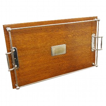 Oak and EPNS Ships Gallery Tray