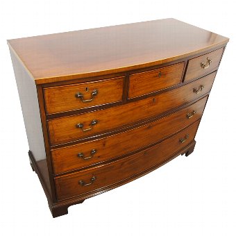 George III Inlaid Mahogany Bowfront Chest of Drawers