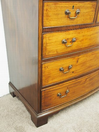 Antique George III Inlaid Mahogany Bowfront Chest of Drawers