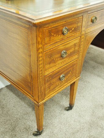 Antique Sheraton Style Inlaid Writing Desk by Edward and Roberts