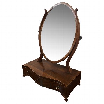 George III Mahogany and Inlaid Toilet Mirror