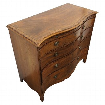 George III Inlaid Serpentine Front Chest of Drawers