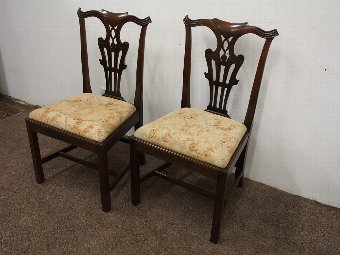 Antique Pair of Scottish George III Mahogany Dining Chairs