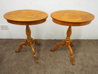 Antique Rare Pair of Elm Occasional Tables