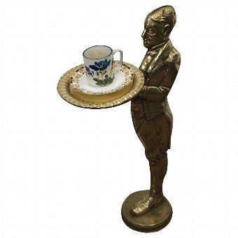 Brass Stand Of A Butler Holding a Tray