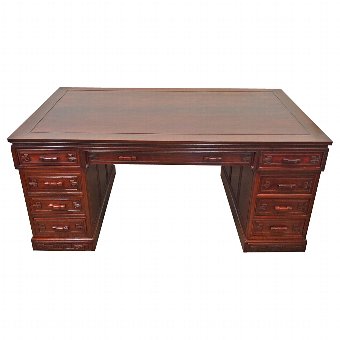 Large Chinese Hardwood Partners Desk