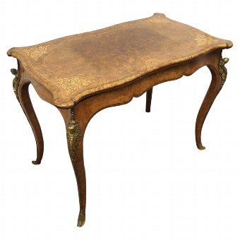 Burr Walnut and Ormolu Mount Foldover Card Table