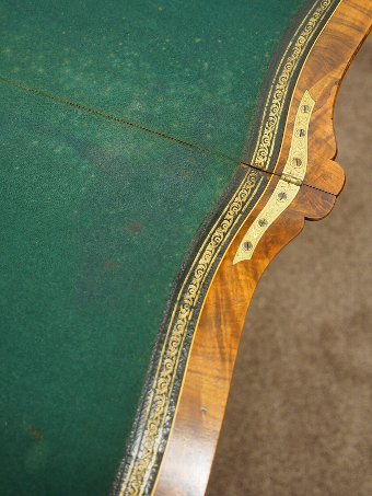 Antique Burr Walnut and Ormolu Mount Foldover Card Table