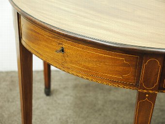 Antique  Scottish Mahogany and Inlaid Foldover Table