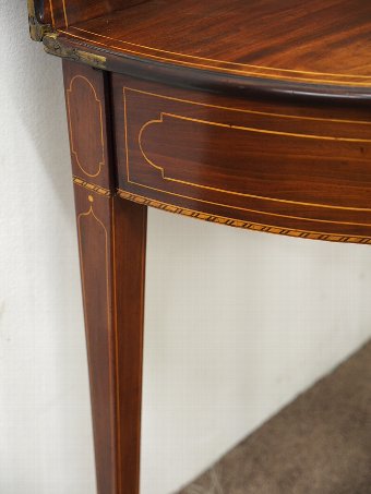 Antique  Scottish Mahogany and Inlaid Foldover Table
