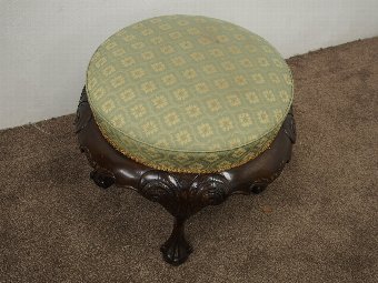 Antique Mahogany Chippendale Style Stool