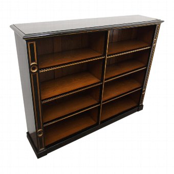 Aesthetic Movement Ebonised Open Bookcase