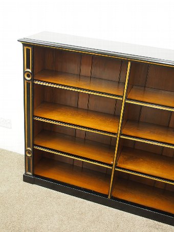 Antique Aesthetic Movement Ebonised Open Bookcase