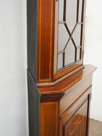 Antique Sheraton Style Inlaid Corner Cabinet