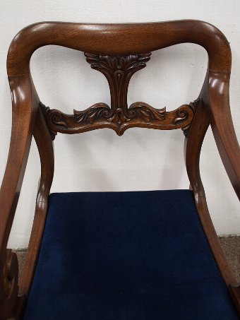 Antique George IV Carved Mahogany Armchair