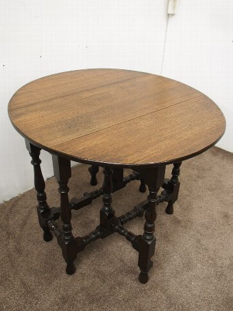 Antique Jacobean Style Oak Gate Leg Table