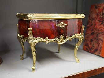 Antique Gilded Brass and Tortoiseshell Miniature Bijouterie Table