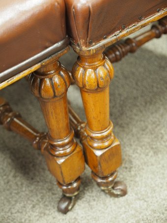 Antique Set of 6 Late Victorian Oak Chairs