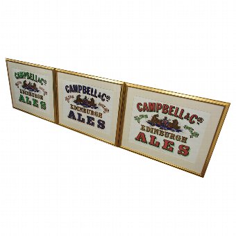 Set of 3 Pub Advertising Prints for Campbell and Co., Edinburgh Ales