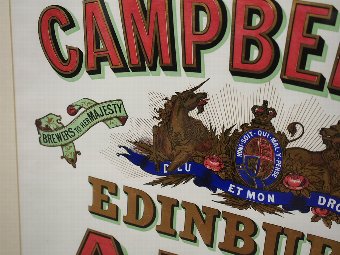 Antique Set of 3 Pub Advertising Prints for Campbell and Co., Edinburgh Ales