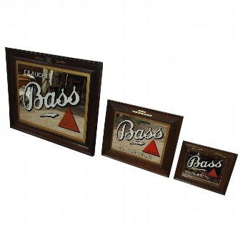 Set of 3 Bass Pub Mirrors