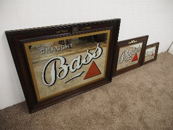 Antique Set of 3 Bass Pub Mirrors