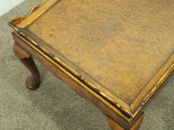 Antique Walnut and Amboyna Tray Top Coffee Table