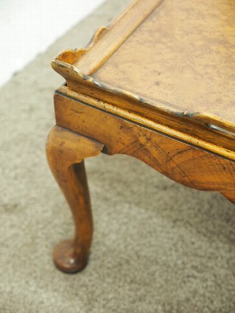 Antique Walnut and Amboyna Tray Top Coffee Table