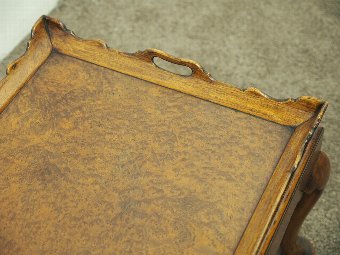 Antique Walnut and Amboyna Tray Top Coffee Table
