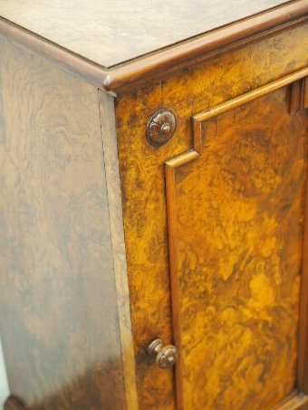 Antique Victorian Burr Walnut Pedestal Cabinet