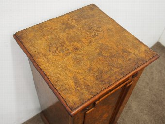 Antique Victorian Burr Walnut Pedestal Cabinet
