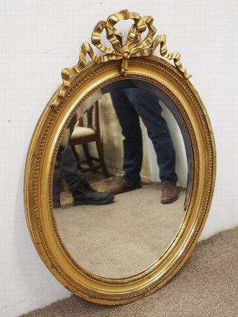 Antique Adams Style Carved Giltwood and Gesso Mirror