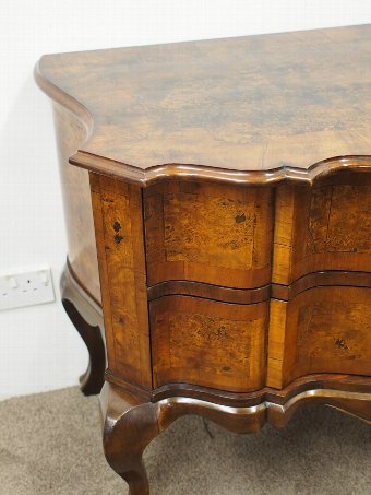 Antique Unusual North Italy Shaped Walnut Chest of Drawers or Commode