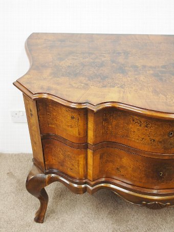 Antique Unusual North Italy Shaped Walnut Chest of Drawers or Commode