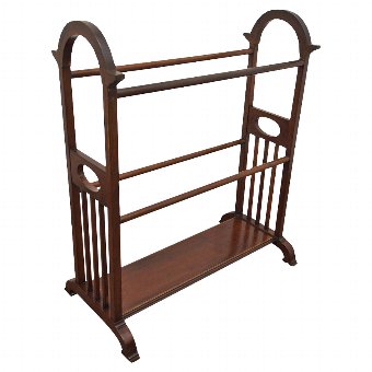 Edwardian Inlaid and Mahogany Towel Rail
