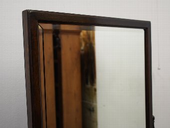 Antique Oak Framed Jacobean Style Cheval Mirror