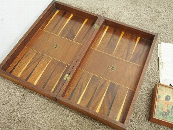 Antique Victorian Folding Games Board