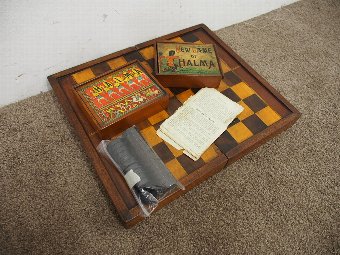Antique Victorian Folding Games Board