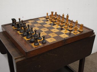 Antique Antique Travelling Chess and Backgammon Set