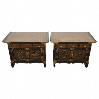 Pair of Low Korean Side Cabinets